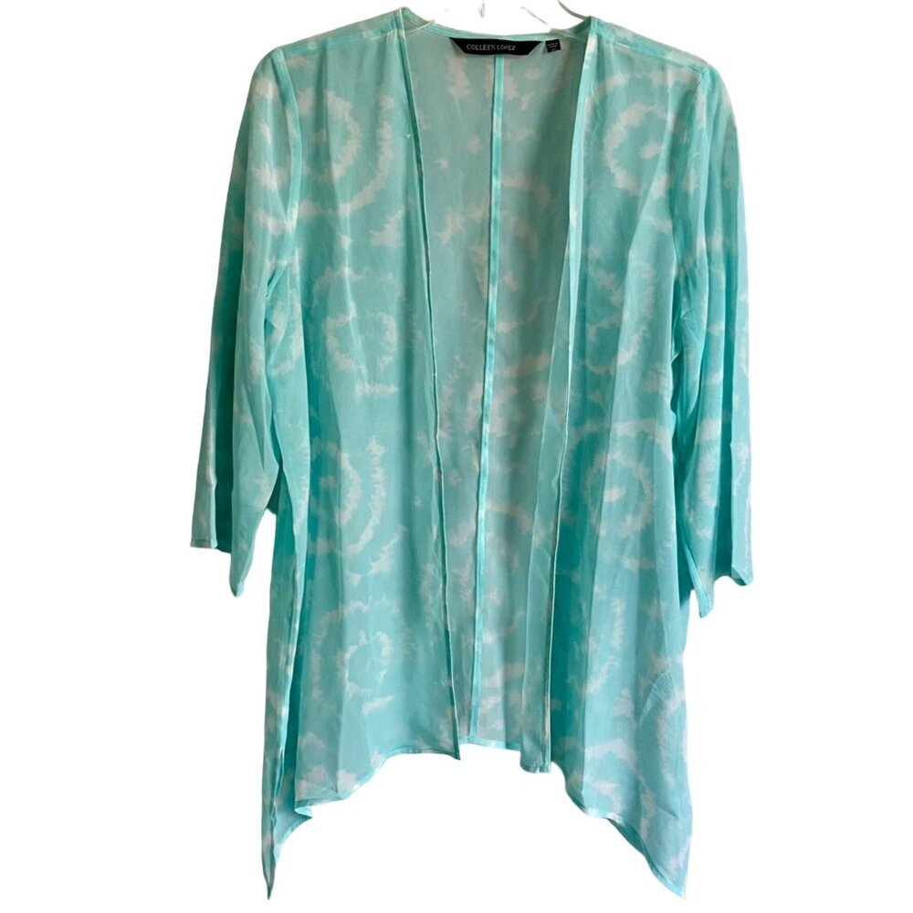 Colleen Lopez Women's Sheer Polyester Tie-Dye Cardigan XS  NEW